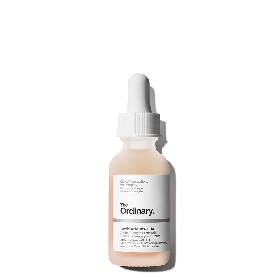 The Ordinary Lactic Acid 10% + HA alpha hydroxy acid (AHA) serum for mild exfoliation